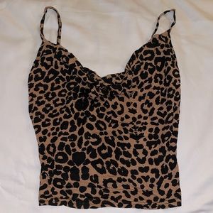 Leopard Cheetah Print Cowl Neck Top